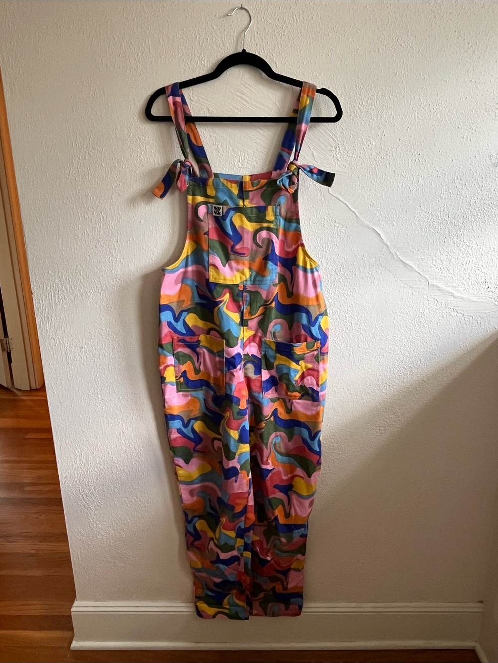 Lucy & Yak Tie-Strap Printed Overalls in Jimmy Hendrix Multicolor
